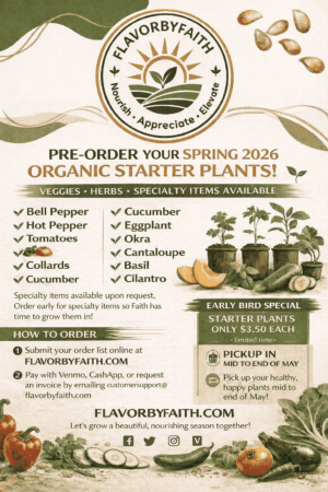 Spring 2026 Organic Starter Plants